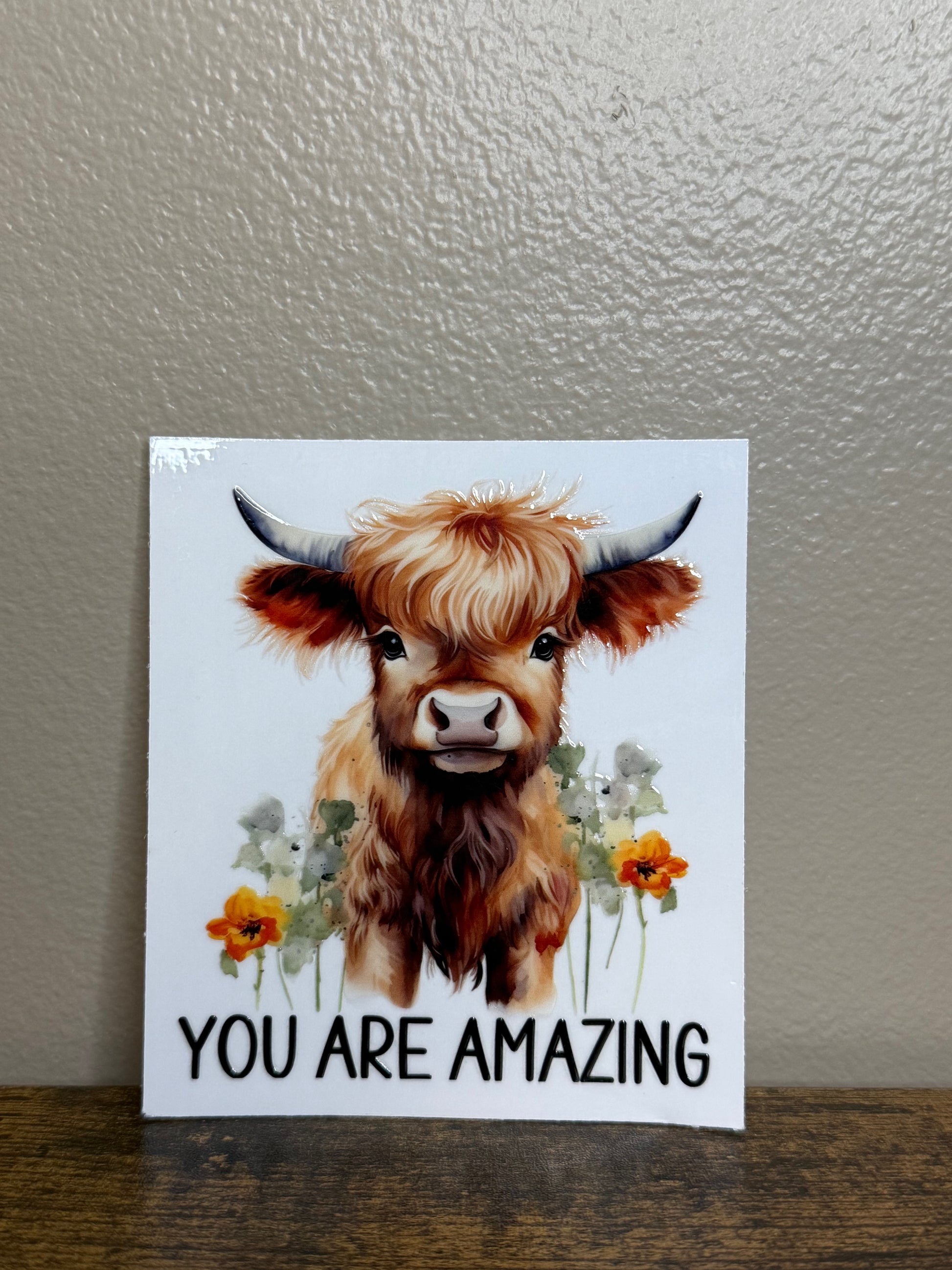 Amazing highland cow decal