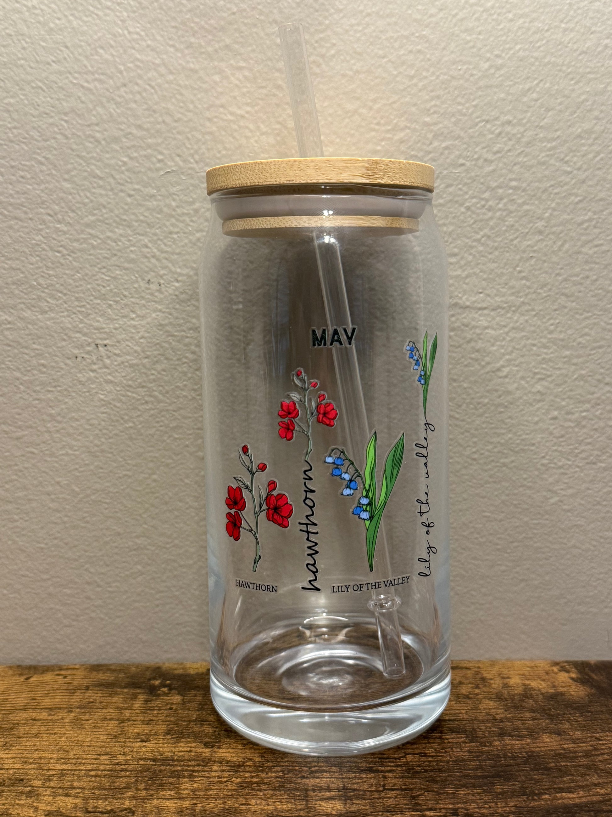 20 oz May birth flower tumbler in color