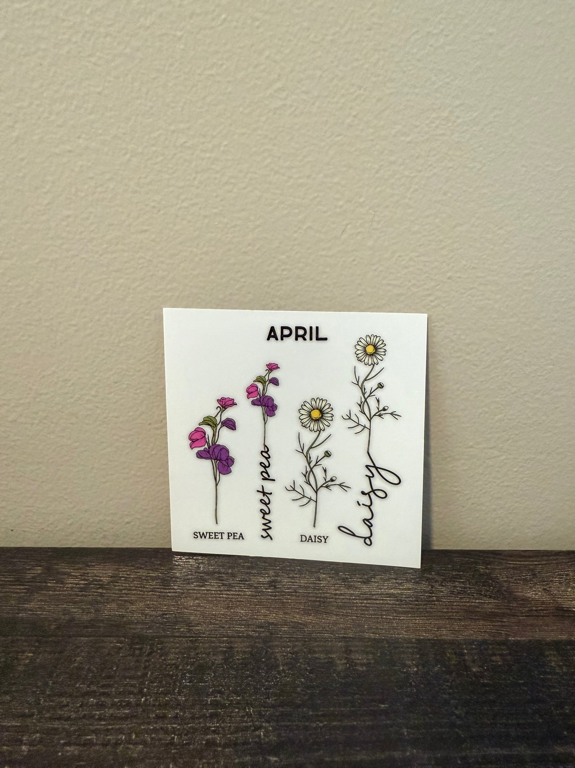 April birth flower decal in color